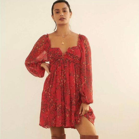 New Anthropologie Let Me Be Babydoll mini dress size XSP - Picture 1 of 13